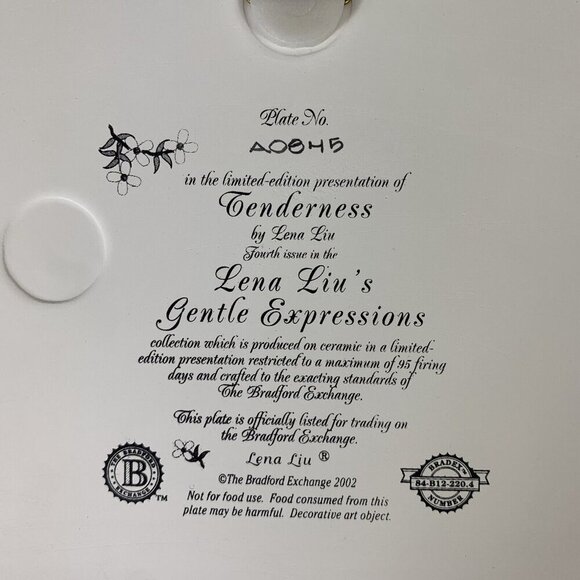 Bradford Exchange Plates Lena Lius Gentle Expressions Tenderness AO845 2002 VTG - Picture 3 of 5